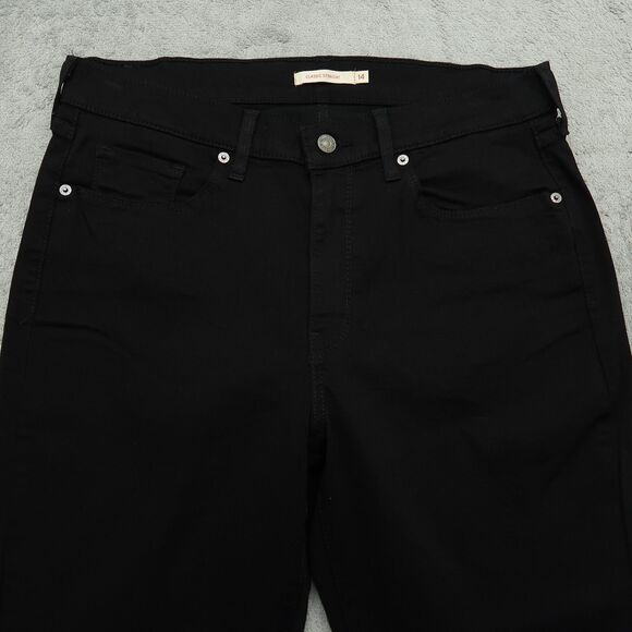 Levi's Jeans Womens Size 14S Black High-Rise Classic Straight Denim 27.5" Inseam - Picture 12 of 16